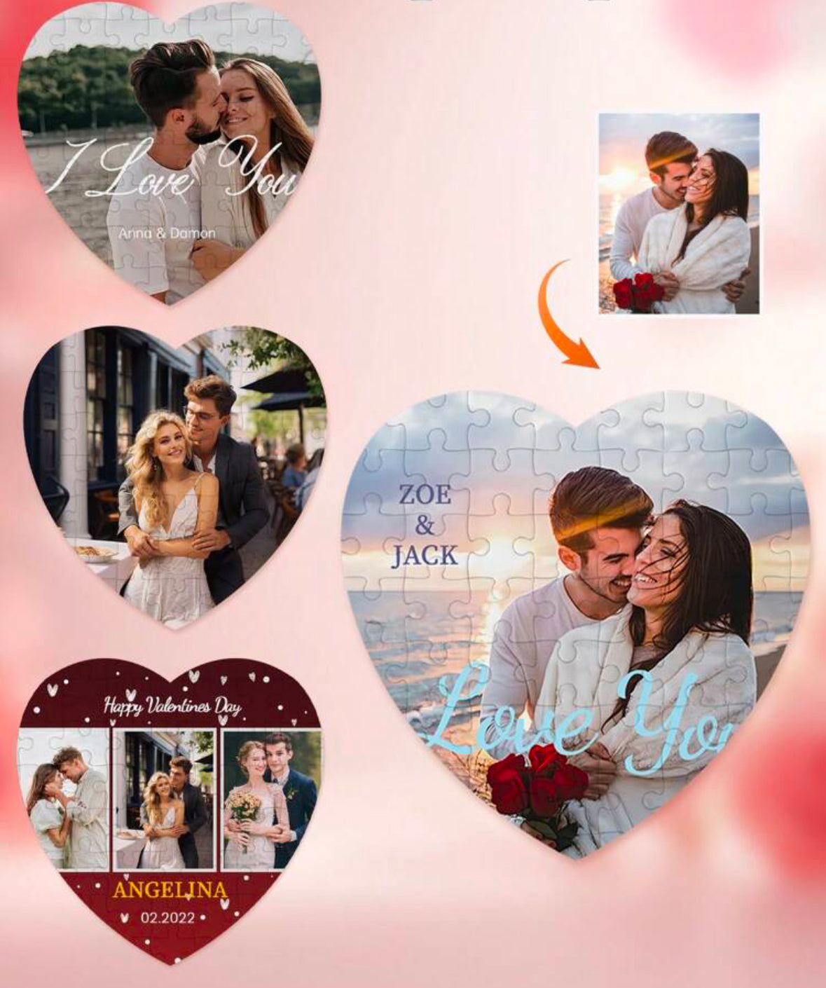 Custom heart shaped puzzle