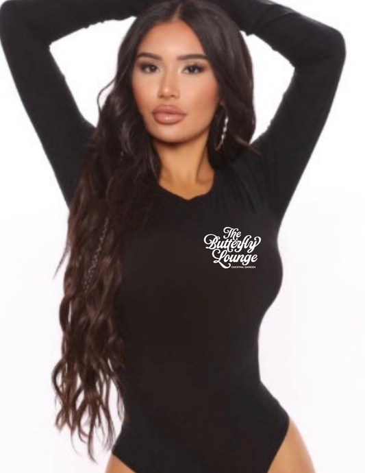 Butterfly Lounge long sleeve crew bodysuit