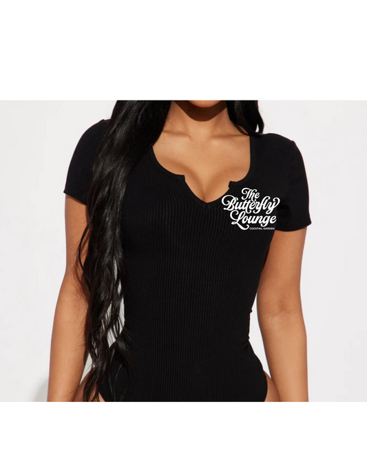 Butterfly Lounge ribbed bodysuit