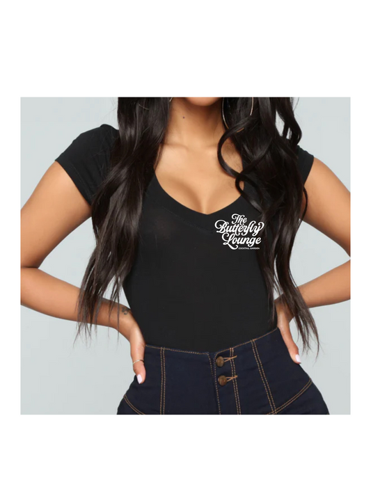 Butterfly Lounge v neck tee